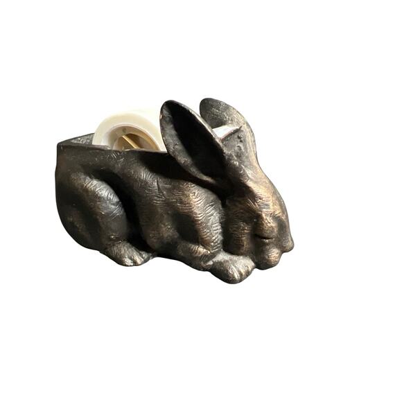 VTG Brass Bunny Tape Disp, Rabbit Desk Decor, MCM Office - Picture 1 of 1